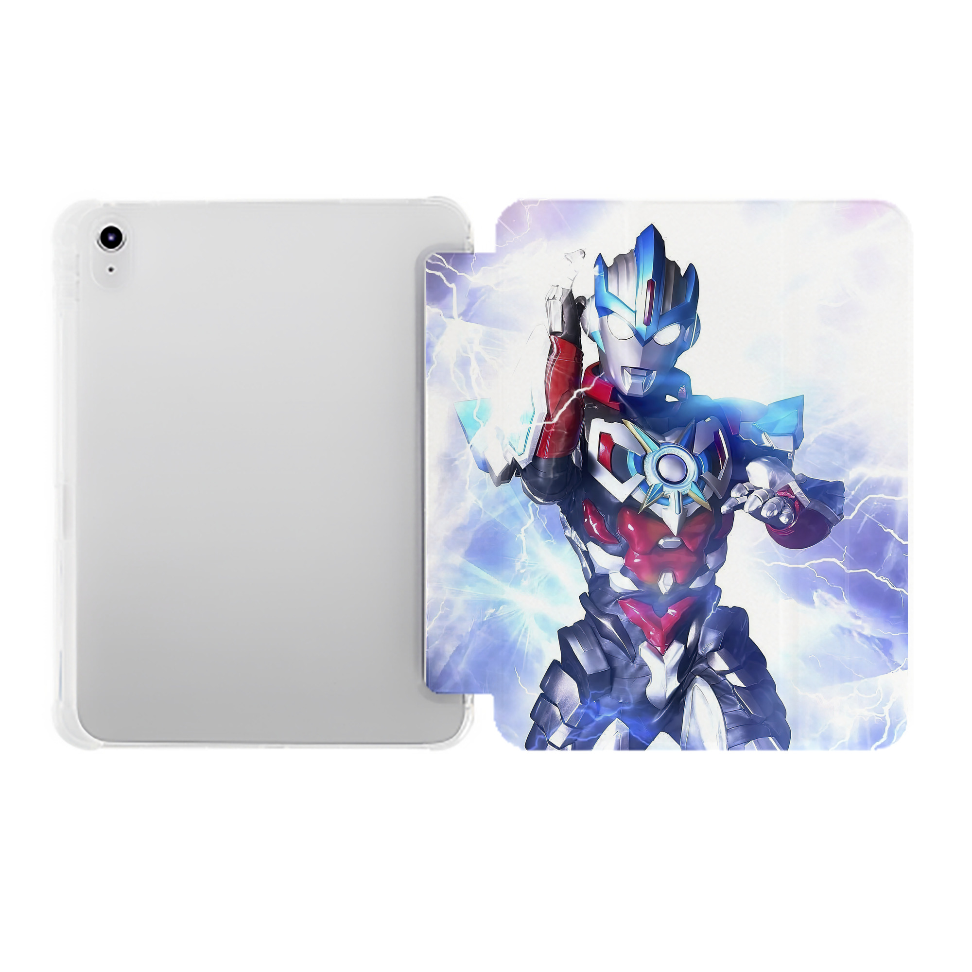（画像用） ウルトラマン Ultraman IPad ケース ペン収納付き 三つ折りスタンド PUレザー×シリコン 対応機種9.5/10.5/10.9インチ